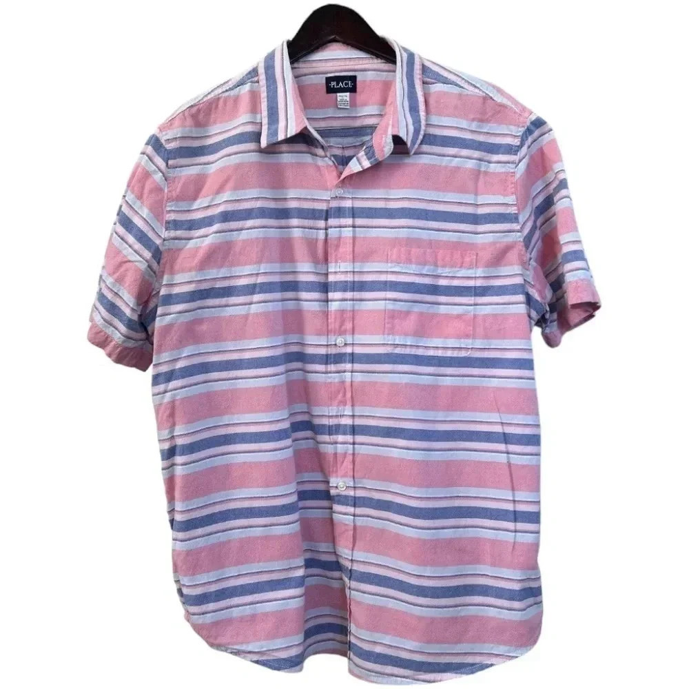 Place Casual Button Down Short Sleeve Shirt Sz XXl‎